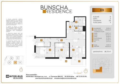 Plan Inter-Bud Developer Sp. z o.o. mieszkanie w inwestycji ul. Bunscha Bunscha Residence (wkrótce w sprzedaży) 