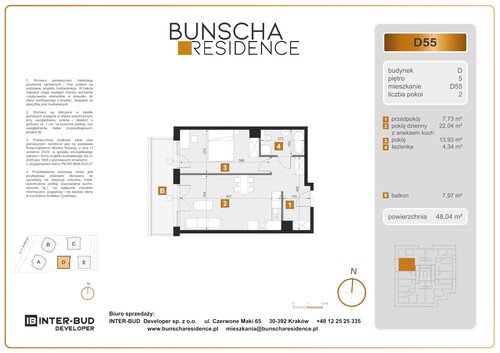 Plan Inter-Bud Developer Sp. z o.o. mieszkanie w inwestycji ul. Bunscha Bunscha Residence (wkrótce w sprzedaży) 