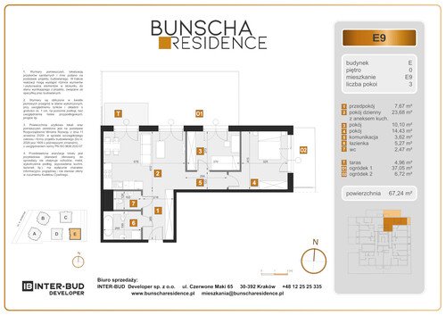 Plan Inter-Bud Developer Sp. z o.o. mieszkanie w inwestycji ul. Bunscha Bunscha Residence (wkrótce w sprzedaży) 