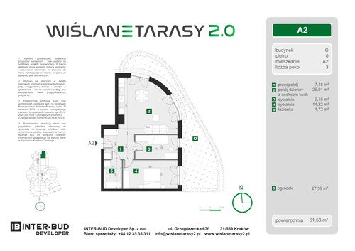 Plan Inter-Bud Developer Sp. z o.o. apartament w inwestycji ul. Grzegórzecka Wiślane Tarasy 2.0 - bud. C (wkrótce w sprzedaży)