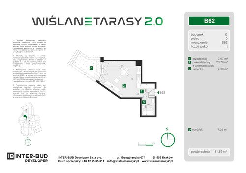 Plan Inter-Bud Developer Sp. z o.o. apartament w inwestycji ul. Grzegórzecka Wiślane Tarasy 2.0 - bud. C (wkrótce w sprzedaży)