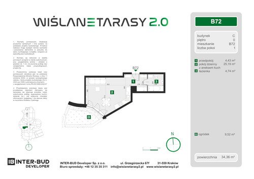 Plan Inter-Bud Developer Sp. z o.o. apartament w inwestycji ul. Grzegórzecka Wiślane Tarasy 2.0 - bud. C (wkrótce w sprzedaży)