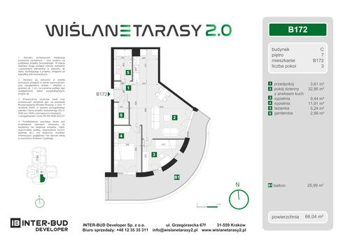 Plan Inter-Bud Developer Sp. z o.o. apartament w inwestycji ul. Grzegórzecka Wiślane Tarasy 2.0 - bud. C (wkrótce w sprzedaży)