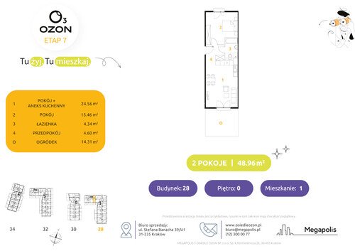 Plan Megapolis mieszkanie w inwestycji ul. Banacha Osiedle OZON Etap 7