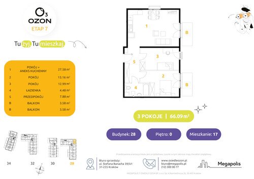 Plan Megapolis mieszkanie w inwestycji ul. Banacha Osiedle OZON Etap 7