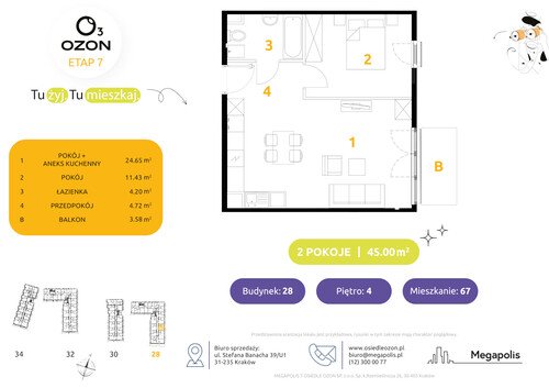 Plan Megapolis mieszkanie w inwestycji ul. Banacha Osiedle OZON Etap 7