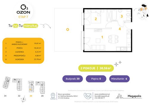 Plan Megapolis mieszkanie w inwestycji ul. Banacha Osiedle OZON Etap 7