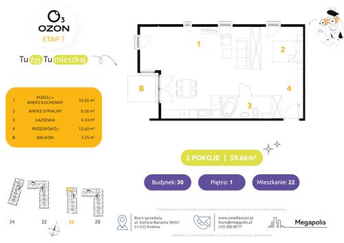 Plan Megapolis mieszkanie w inwestycji ul. Banacha Osiedle OZON Etap 7