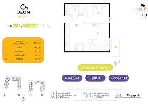 Plan Megapolis mieszkanie w inwestycji ul. Banacha Osiedle OZON Etap 7