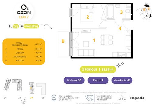 Plan Megapolis mieszkanie w inwestycji ul. Banacha Osiedle OZON Etap 7