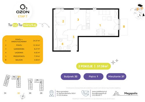 Plan Megapolis mieszkanie w inwestycji ul. Banacha Osiedle OZON Etap 7