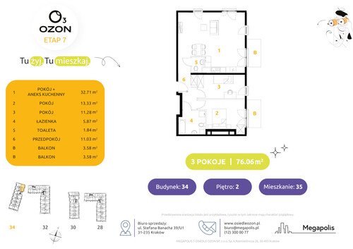 Plan Megapolis mieszkanie w inwestycji ul. Banacha Osiedle OZON Etap 7