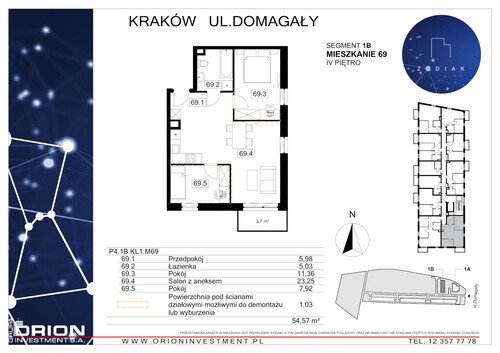 Plan Grupa Orion Investment S.A. mieszkanie w inwestycji ul. Domagały Osiedle Zodiak - bud. 39