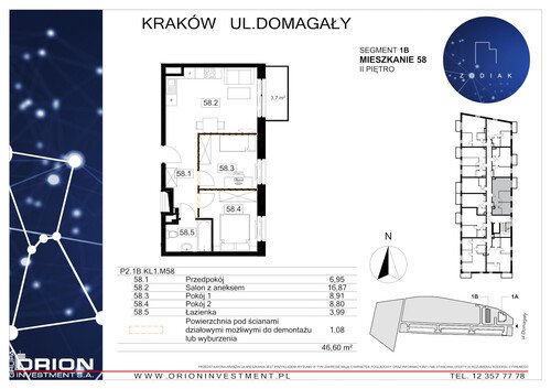 Plan Grupa Orion Investment S.A. mieszkanie w inwestycji ul. Domagały Osiedle Zodiak - bud. 39