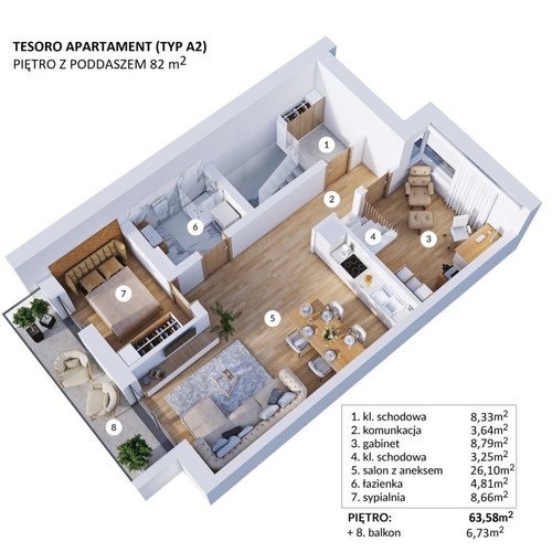 Plan Techniq apartament w inwestycji ul. Totus Tuus Tesoro Verde Residence - apartamenty