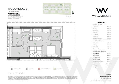 Plan Wola Village Urba CK Sp. z o.o. Sp. k. mieszkanie w inwestycji ul. Podłużna Wola Village - etap IA i IB 