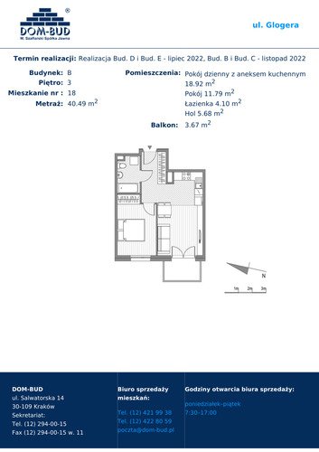 Plan Dom-Bud M. Szaflarski Spółka Jawna mieszkanie w inwestycji ul. Glogera  ul. Glogera, bud. B