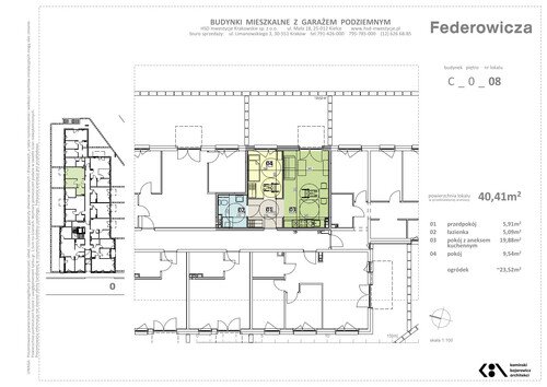 Plan HSD Inwestycje Krakowskie Sp. z o.o. mieszkanie w inwestycji ul. Federowicza Federowicza – Ruczaj Park