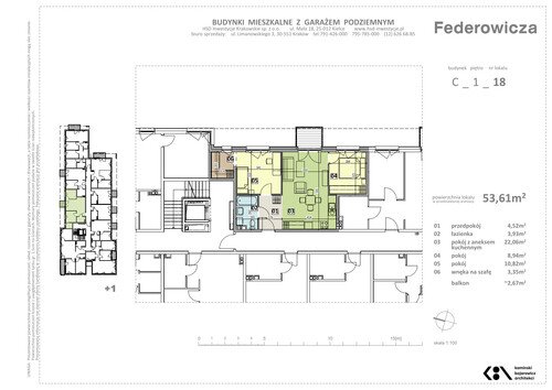 Plan HSD Inwestycje Krakowskie Sp. z o.o. mieszkanie w inwestycji ul. Federowicza Federowicza – Ruczaj Park