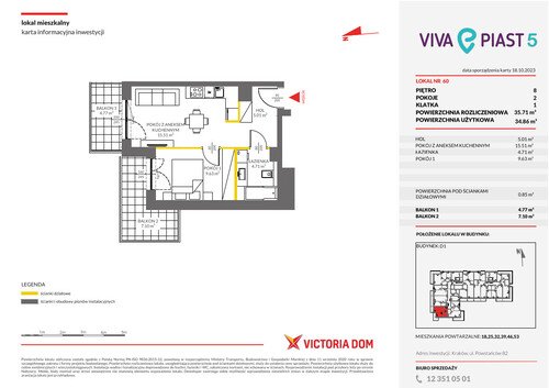 Plan VICTORIA DOM spółka akcyjna mieszkanie w inwestycji ul. Piasta Kołodzieja Viva Piast - V etap