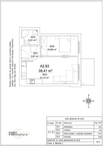 Plan Frax-Bud mieszkanie w inwestycji ul. Wybickiego 5 FORTnatura - budynek A2