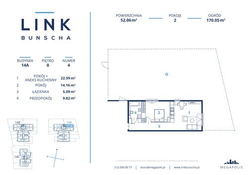 Plan Megapolis Sp. z o.o. mieszkanie w inwestycji ul. Bunscha 14A, 14B, 14C Link Bunscha