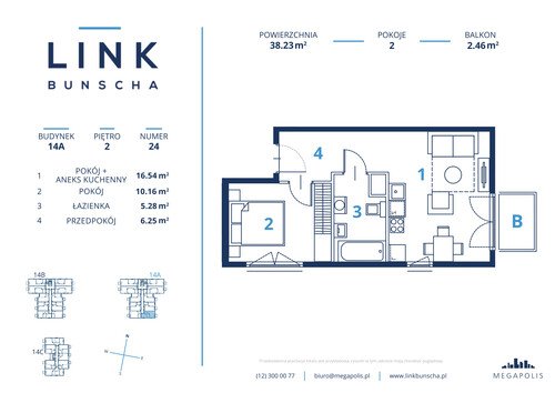 Plan Megapolis Sp. z o.o. mieszkanie w inwestycji ul. Bunscha 14A, 14B, 14C Link Bunscha