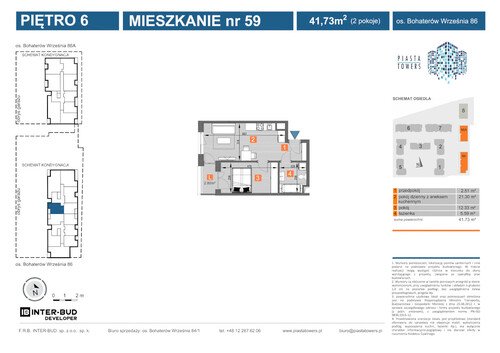 Plan Inter-Bud Developer Sp. z o.o. mieszkanie w inwestycji os. Bohaterów Września Piasta Towers - bud. 86