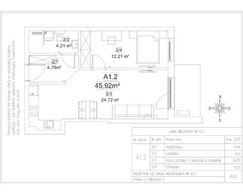 Plan Frax-Bud mieszkanie w inwestycji ul. Wybickiego 5 FORTnatura - budynek A1