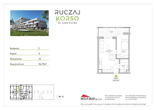 Plan Wojt Bud Sp. z o.o. mieszkanie w inwestycji ul. Jana Piltza 23 Ruczaj Korso - etap III