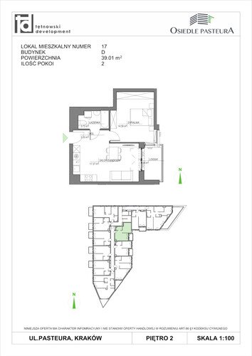 Plan Tętnowski Development mieszkanie w inwestycji ul. Pasteura Osiedle Pasteura - IV etap