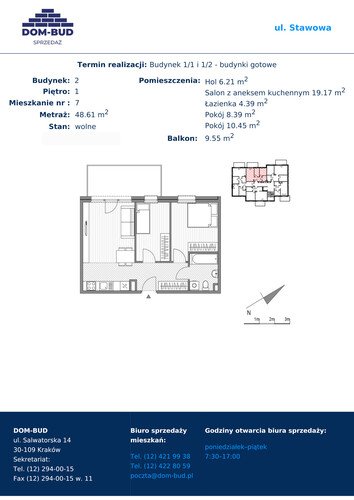 Plan Dom-Bud M. Szaflarski Spółka Jawna mieszkanie w inwestycji ul. Stawowa 242A Stawowa - bud. 1/2