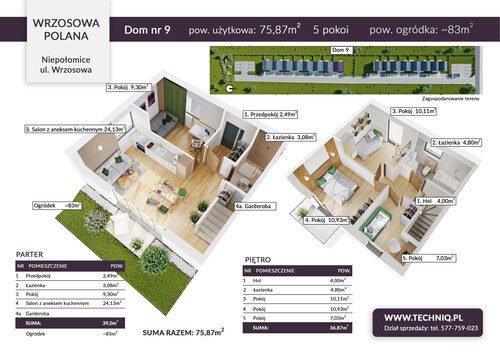 Plan Techniq dom w inwestycji ul. Wrzosowa Wrzosowa Polana