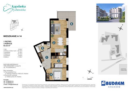 Plan BUDREM mieszkanie w inwestycji ul. Pychowicka 3 Kapelanka-Pychowicka - budynek A