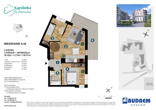 Plan BUDREM mieszkanie w inwestycji ul. Pychowicka 3 Kapelanka-Pychowicka - budynek A