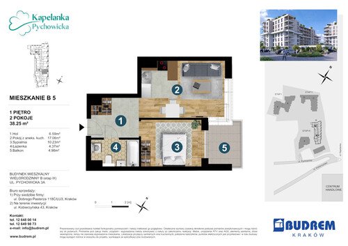 Plan BUDREM mieszkanie w inwestycji ul. Pychowicka 3A Kapelanka-Pychowicka - budynek B