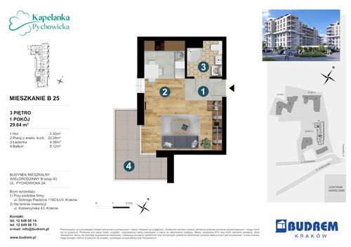 Plan BUDREM mieszkanie w inwestycji ul. Pychowicka 3A Kapelanka-Pychowicka - budynek B