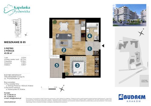 Plan BUDREM mieszkanie w inwestycji ul. Pychowicka 3A Kapelanka-Pychowicka - budynek B