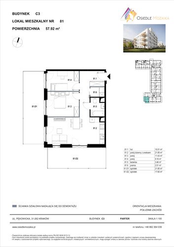 Plan KG Group Sp. z o.o. mieszkanie w inwestycji  Osiedle Mozaika - bud. C3