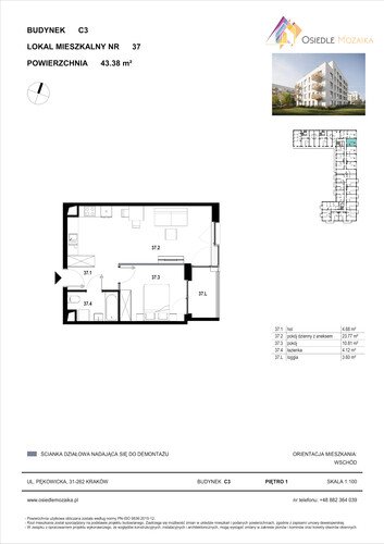 Plan KG Group Sp. z o.o. mieszkanie w inwestycji  Osiedle Mozaika - bud. C3