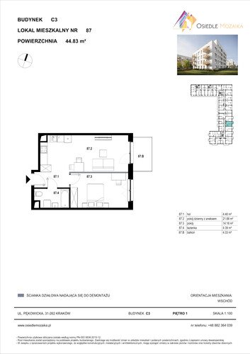 Plan KG Group Sp. z o.o. mieszkanie w inwestycji  Osiedle Mozaika - bud. C3