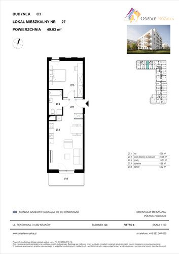 Plan KG Group Sp. z o.o. mieszkanie w inwestycji  Osiedle Mozaika - bud. C3