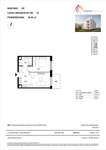 Plan KG Group Sp. z o.o. mieszkanie w inwestycji  Osiedle Mozaika - bud. D2