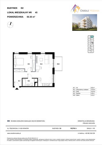 Plan KG Group Sp. z o.o. mieszkanie w inwestycji  Osiedle Mozaika - bud. D2