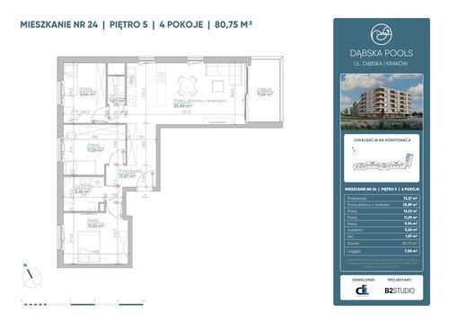 Plan Dasta Invest Sp. z o.o. mieszkanie w inwestycji ul. Dąbska Dąbska Pools