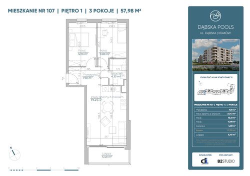 Plan Dasta Invest Sp. z o.o. mieszkanie w inwestycji ul. Dąbska Dąbska Pools