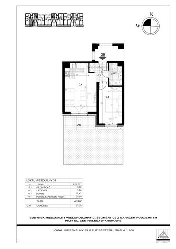 Plan Proins mieszkanie w inwestycji ul. Centralna Centralna - etap II, bud. C2