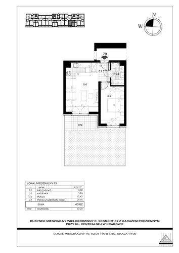 Plan Proins mieszkanie w inwestycji ul. Centralna Centralna - etap II, bud. C2