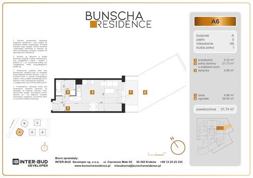 Plan Inter-Bud Developer Sp. z o.o. mieszkanie w inwestycji ul. Bunscha Bunscha Residence (wkrótce w sprzedaży) 