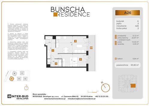 Plan Inter-Bud Developer Sp. z o.o. mieszkanie w inwestycji ul. Bunscha Bunscha Residence (wkrótce w sprzedaży) 